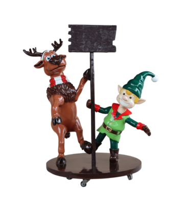 Reindeer & Elf with Signage