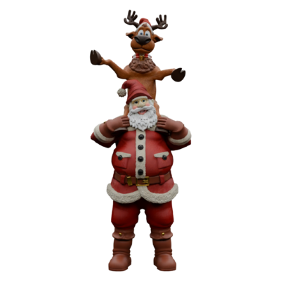 Reindeer on Santa Shoulder