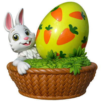 Bunny and Egg in a Basket