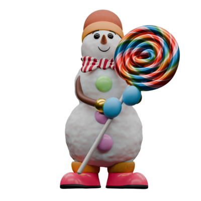 Snowman With Lollipop
